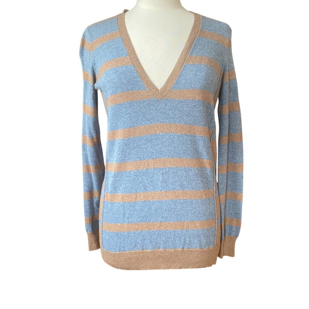 Wallace J Crew Cashmere Lambswool Blend Sweater Striped Quiet Luxury Preppy-M - Picture 14 of 15